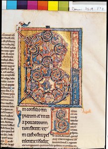 19 fd2女士从“Marchiennes Psalter”中描绘了描绘大卫王的最初“B” 作者 法语学校