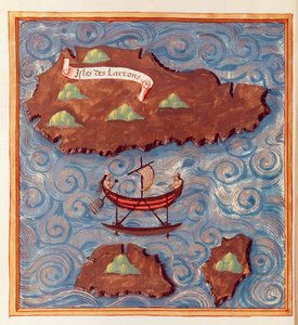24224 Fol.20v Ladrones群岛地图，来自Ferdinand Magellan航行的记录