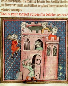 59 by fol.17r巴贝尔塔的建造，来自Guiart des Moulins的Bible Historiale