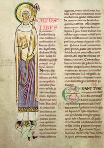 Ms 846 fol.137v历史上我最初描绘的是来自Recueil de Vie des Saints的St. Richrudius 作者 法语学校