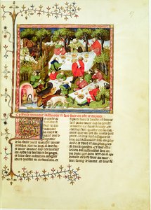 616号女士，6月6日猎人在雄鹿狩猎前赴宴，来自Livre de la Chasse的Gaston Phebus de Foix（1331-1391） 作者 法语学校