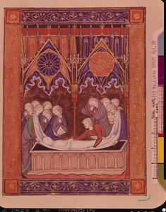 Lat 10525 Fol.28迦南的雅各葬，来自圣路易斯的Psalter，c.1258-70 作者 法语学校