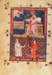 Lat 14023 fol.1v上帝创造医学并为医生提供知识，来自阿维森纳的医学佳能（Ibn Sina）（980-1037），由Gerard de Cremone翻译（1114087）c.1320 作者 法语学校