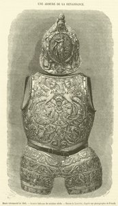 1865 年的回顾博物馆，16 世纪的意大利盔甲（雕刻） 作者 法语学校