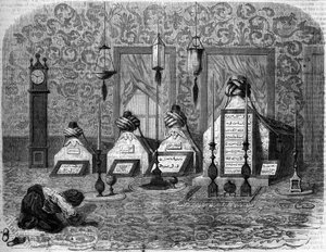 Muslim funeral art: turbs (tombs) of turblating dervishes. Scutari, Turkey 作者 法语学校