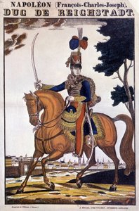 拿破仑二世，皇帝拿破仑一世（1769-1821 年）之子，骑在马背上 - 埃皮纳尔的图像 作者 法语学校