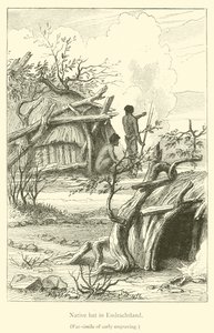 Endrachtland的土著小屋（雕刻）。 作者 法语学校