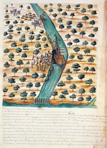 1688年暹罗耶稣会士的一个帐户攻击塔沃伊河上的法国船只（纸上写着） 作者 法语学校