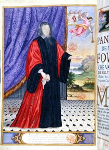 尼古拉-富凯（1615-80）的微型插图，摘自Puget de la Serre的 "Les Panegyriques des Hommes Illustres de Notre Siecle"。 作者 法语学校