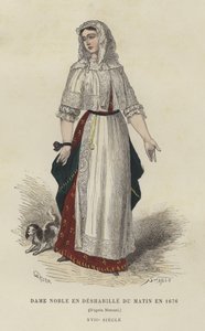 穿着早礼服的贵妇，1676年 作者 法语学校