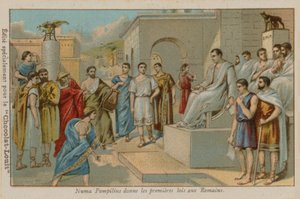 Numa Pompilius，罗马的第二任国王（公元前753-673），通过了第一部罗马法律