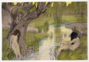 来自LEstampe Moderne的Nymphs Bathing于1897-99年出版了巴黎