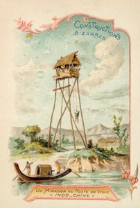 Observation tower, Indochina (chromolitho) 作者 法语学校