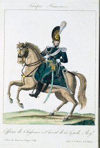 皇家骑兵卫队的官员，来自法国军队，酒吧。在巴黎巴塞特，1790年 作者 法语学校