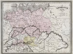 Old Germania - Plate extracted from “” Universal Atlas of Ancient and Modern Geography for Residential Schools”” by Vuillemin - ca. 1845 作者 法语学校