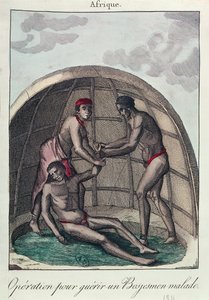 1811年治愈病态布须曼人的行动（彩色雕刻） 作者 法语学校