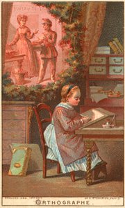 阿尔弗雷德·德·缪塞 (Alfred de Musset)，法国剧作家、小说家和诗人 (chromolitho) 作者 法语学校