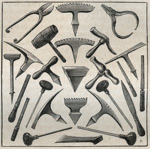 高尔夫球场外。1885年阿道夫-比塔尔在 "艺术与测量图解 "中的版画。 作者 法语学校