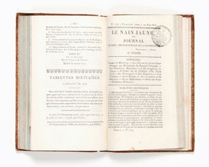 “Le Nain Jaune”或“Journal des Arts, des Sciences et de la Littérature”的页面，第 374 号，1815 年 6 月 20 日（印刷纸） 作者 法语学校