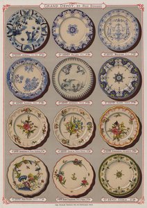 来自 Grand Depot de Porcelaines, Faiences et Verreries 目录的页面（彩色石版画） 作者 法语学校