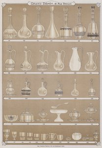 Page from the catalogue of the Grand Depot de Porcelaines, Faiences et Verreries (colour litho) 作者 法语学校