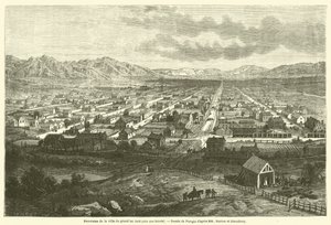 Panorama de la ville du grand lac Sale (cite des Saints) (engraving) 作者 法语学校