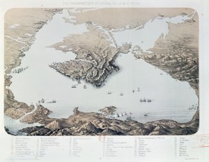 1855年克里米亚战争时期塞瓦斯托波尔和黑海海岸的全景和计划 作者 法语学校