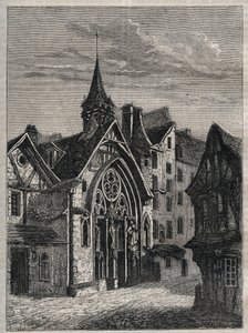 巴黎--圣马丁街，圣朱利安-德-梅内特尔斯教堂（Saint Julien des Menetriers） 雅克-安托万-杜罗尔《巴黎的物质、公民和道德历史：从最初的历史时期到现在》中的雕刻作品 作者 法语学校