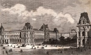 Paris Le Louvre - engraving in “La France illustree: geography, history, administration statistique” by V.A. Malt-Brown. 1884 作者 法语学校