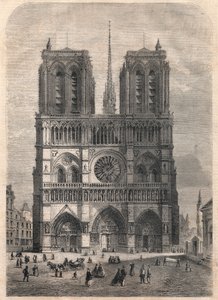 巴黎：巴黎圣母院。计划在19世纪中叶恢复大教堂的Eugene Viollet le Duc。 作者 法语学校