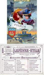 巴黎，Lefèvre-Utile（LU）饼干促销卡的正面和反面，19世纪末 作者 法语学校