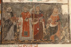 教区教堂（Església de la Mare de Déu de Solers）。内部。中殿。壁画。细节。16 世纪（？） 作者 法语学校