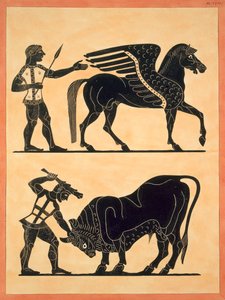 Pegasus与Hercules杀死公牛，发表于1808-10 作者 法语学校