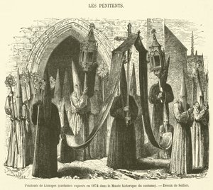Penitents de Limoges，1874 年在服装历史博物馆展出的服装（雕刻） 作者 法语学校