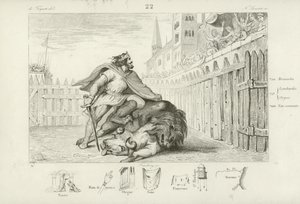 Pepin the Short杀死了狮子和公牛 作者 French School
