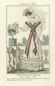Petit Courrier des Dames, Rue Meslee No. 25, from Modes de Paris, pub. 1824（彩色雕刻） 作者 法语学校