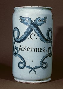 用于烯烃的药用罐，来自Rouen，c.1770（陶瓷） 作者 法语学校