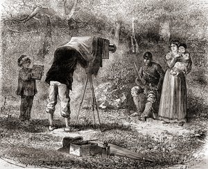 19 世纪的摄影作品，来自 Les Merveilles de la Science，约 1870 年出版（版画） 作者 法语学校