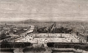 巴黎协和广场--V.A. Malt-Brown的 "La France illustree: geography, history, statistical administration "中的雕版画。1884 作者 法语学校