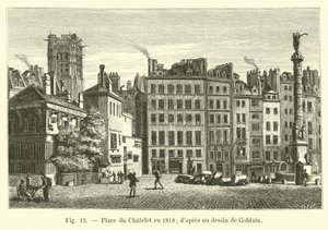 Place du Chatelet于1818年; dapres画了一个Goblain 作者 法语学校
