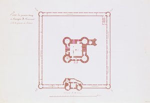计划于1810年在Vincennes的Donjon一楼（纸和笔墨水） 作者 法语学校