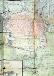土伦计划，1669年（钢笔和墨水在纸上） 作者 法语学校