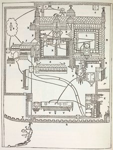 12世纪坎特伯雷本笃会修道院的计划，保罗·拉克鲁瓦在中世纪的军事与宗教生活，伦敦出版，1880年 作者 法语学校