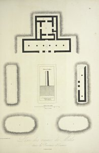 瓦哈卡省米特拉遗址平面图，插图来自亚历山大-冯-洪堡特和艾梅-邦普朗的《美洲印第安人的山丘和纪念碑》。 作者 法语学校