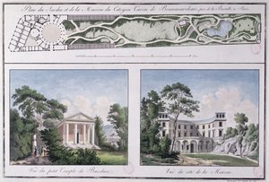 为Lemoine建造的Pierre Augustin Caron de Beaumarchais（1732-99）花园和房屋的计划，1784 作者 法语学校