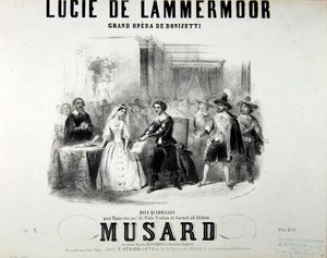 歌剧Lucie de Lammermoor的戏剧，作者：Gaetano Donizetti（1797-1848）由Bertauts印刷 作者 法语学校
