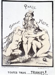 Political cartoon “All three... betrayed!.” 作者 法语学校