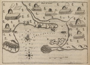 圣路易斯港，塞缪尔-德-尚普兰的 "Les Voyages du Sieur de Champlain... 作者 法语学校