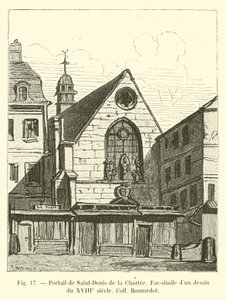 Saint-Denis de la Chartre门户，18世纪的Fac-simile绘画Coll Bonnardot 作者 法语学校