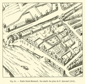 Porte Saint-Bernard，传真的F Quesnel计划，1608年 作者 法语学校